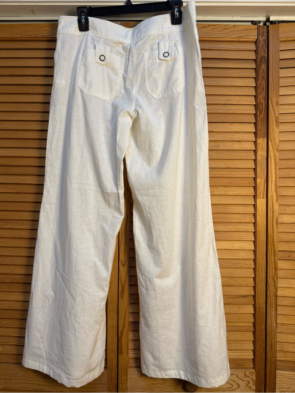 Venus White Linen-Cotton Sailor Wide-Leg Pants NWOT Size 10 - Picture 2 of 10